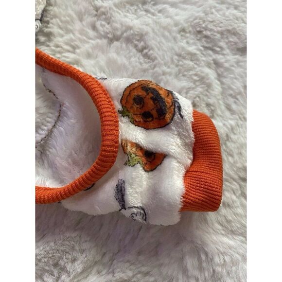 Peanuts SNOOPY Charlie Brown Halloween Trick Or Treat Velvet DOG PAJAMAS Size S - Picture 10 of 14